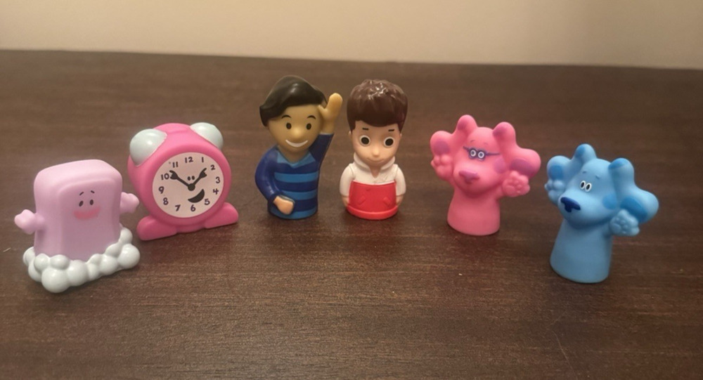 Nickelodeon Blue's Clues 6 Finger Puppets Bath Time Play Toy Josh Magenta Steve